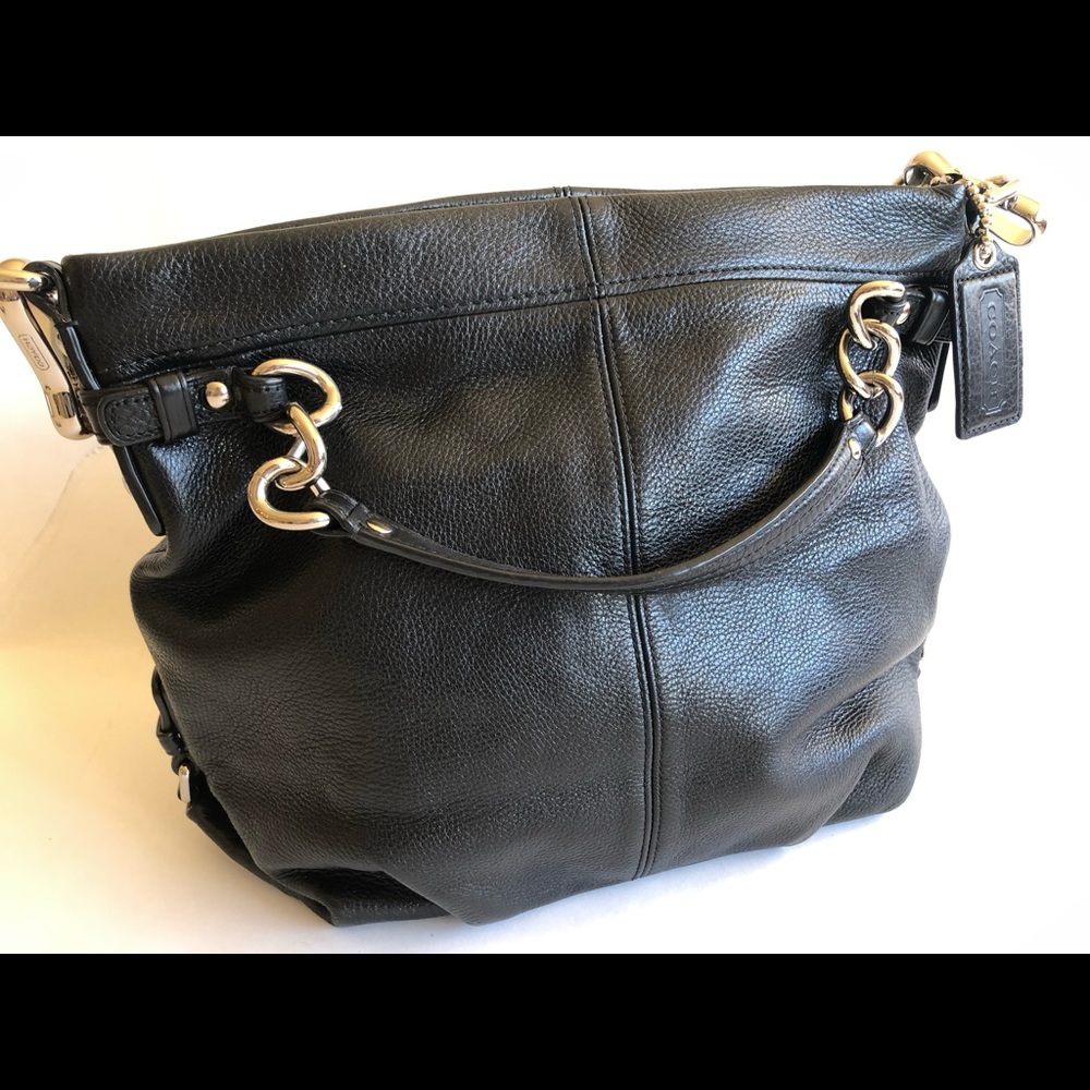Coach hobo leather handbag in black